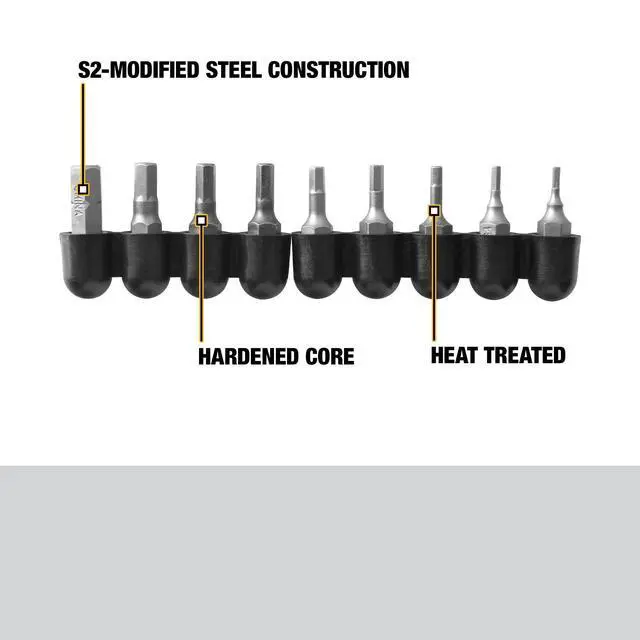Alt view image 3 of 5 - Hex Bit Set, 9-Piece (DW2068)