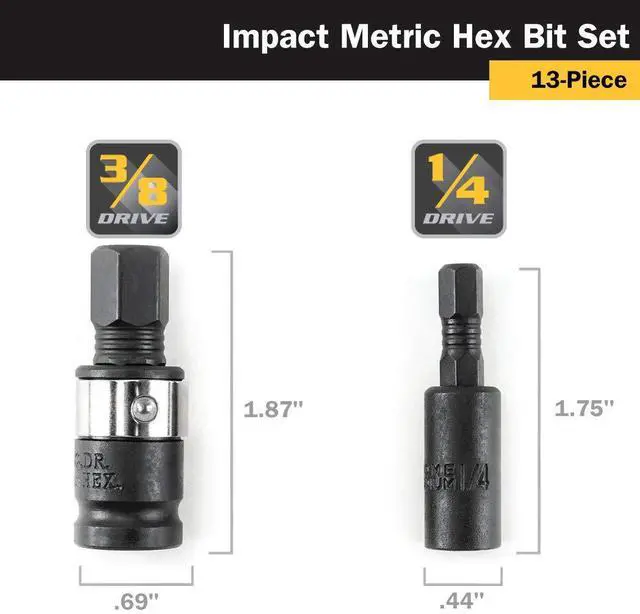 Alt view image 4 of 6 - 16038 13-Piece Metric Impact Grade Hex Bit Set