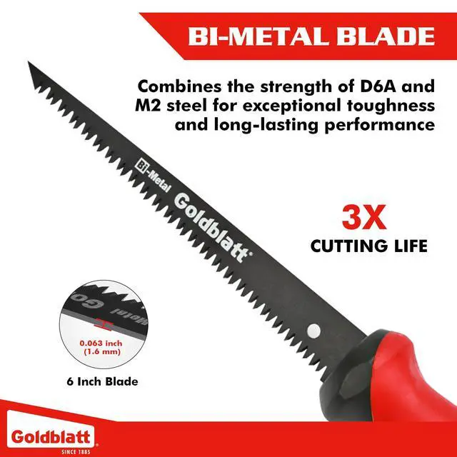 Alt view image 3 of 7 - Drywall Saw 6-Inch Jab Saw for Wallboard, Drywall, Plywood, PVC