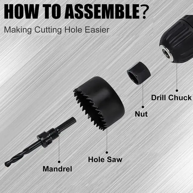 Alt view image 3 of 7 - 12-Pieces Hole Saw Kit 3/4"-2-1/2" for Soft Wood, Drywall, PVC in Case
