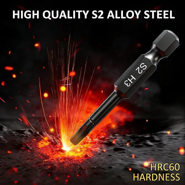 Alt view image 3 of 7 - Hex Head Allen Wrench Drill Bit Set (10pc Metric & 10pc SAE), Allen Wrench Drill Bits, Upgraded 1/4" Quick Release Shank Magnetic Hex Bit Set - Perfect for Ikea Type Furniture