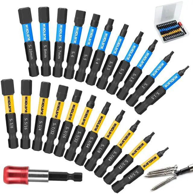 Main image of 23PCS 2 Inch Allen Wrench Drill Bit Set, Magnetic Hex Bits