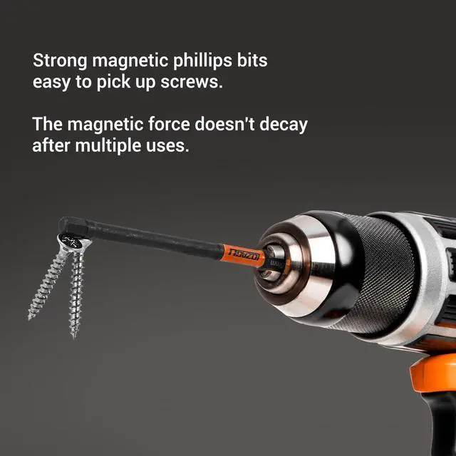 Alt view image 5 of 5 - 21-Piece Hex Head Allen Wrench Drill Bit Set, Metric and SAE S2 Steel Hex Bits Set, Magnetic Tips, 4" Long with Bit Holder and Storage Box