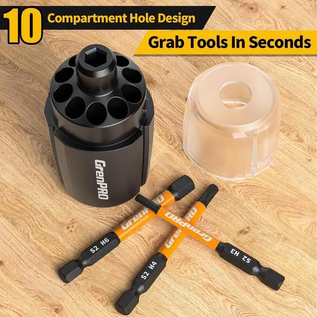 Alt view image 6 of 7 - 20Pcs Allen Wrench Drill Bit Set, 1/4 Hex Screwdriver Bit Set, S2 Steel Impact Driver Bit Set with Storage Organizer, CNC Machined Tips with Magnetism