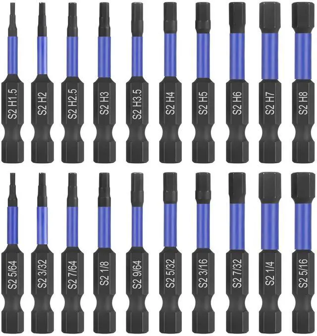 Main image of Impact Hex Head Allen Wrench Drill Bit Set 20 Pcs - 2"(Metric&SAE)