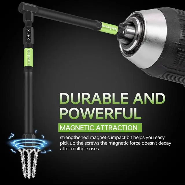Alt view image 7 of 7 - Allen Wrench Drill Bit Set for Impact Drivers, 20PCS Hex Bit Set (Metric&SAE), 4" Long Allen Wrench Drill Sets, 1/4" Hex-Shank S2 Steel Head with Quick Release Bits, CNC Machined Tips with Magnetism