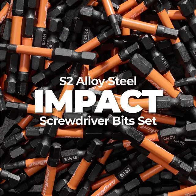 Alt view image 6 of 7 - Impact Hex Head Allen Wrench Drill Bit Set 10pcs (Metric), 1/4 Hex-Shank S2 Steel Hex Bits Set, CNC Machined Tips with Magnetism, 2 Long with Storage Box
