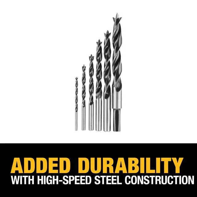 Alt view image 3 of 4 - Drill Bit Set, Brad Point, 6-Piece (DW1720) , Black