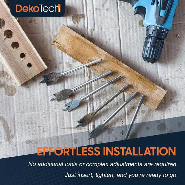 Alt view image 6 of 6 - 6-Piece Spade Drill Bit Set Carbon Steel Paddle Bits with 1/4" Hex Shank Fast Drilling for Wood, Plywood, Particle Board & Fiberboard (10mm-25mm)