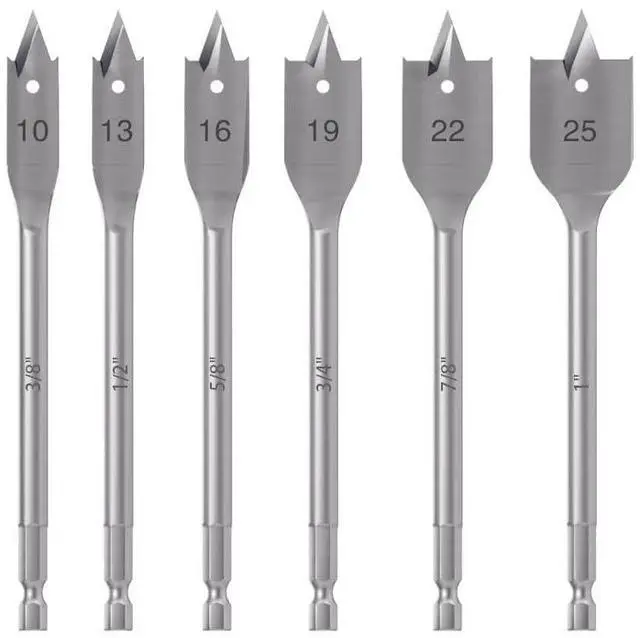 Main image of Spade Drill Bit Sets, Paddle Flat Bit for Hole Cutter Woodworking,Titanium Coating, Carbon Steel, Wood Drill Bit, Quick Change Hex Shank6-Pieces