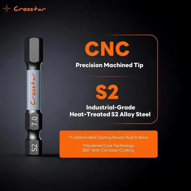 Alt view image 4 of 7 - 2-Inch Compact Hex Bit Set 10PCS Metric - Short Impact Allen Wrench Drill Bits, S2 Steel 1/4" Hex-Shank, CNC Machined Tips with Storage Case & Carabiner Clip