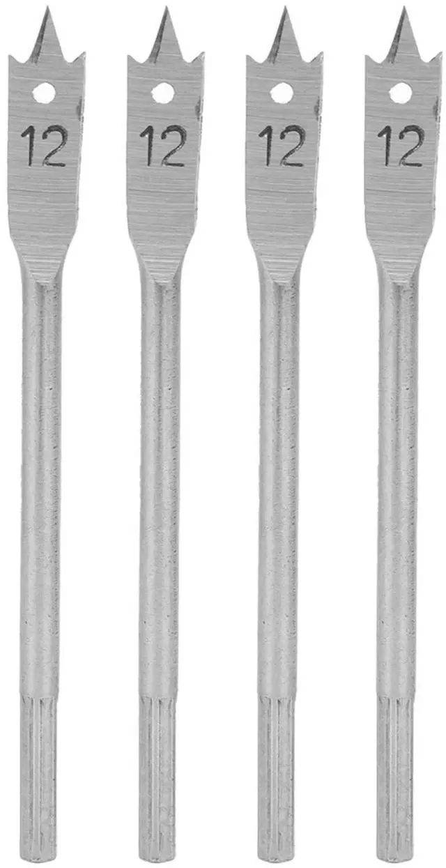 Main image of 4Pcs Spade Drill Bit Set, 1/2 inch High Carbon Steel Paddle Flat Bits Set Spade Bit with Quick Change Hex Shank for Hole Cutter Woodworking
