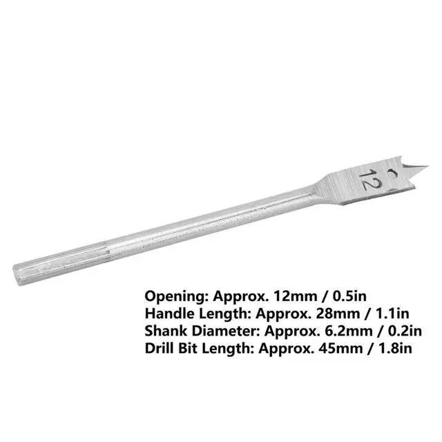 Alt view image 2 of 7 - 4Pcs Spade Drill Bit Set, 1/2 inch High Carbon Steel Paddle Flat Bits Set Spade Bit with Quick Change Hex Shank for Hole Cutter Woodworking