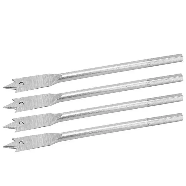 Alt view image 7 of 7 - 4Pcs Spade Drill Bit Set, 1/2 inch High Carbon Steel Paddle Flat Bits Set Spade Bit with Quick Change Hex Shank for Hole Cutter Woodworking