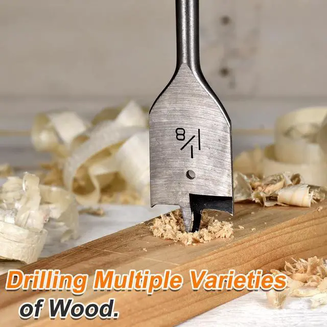 Alt view image 6 of 7 - 3Pcs Spade Drill Bit 7/8" Paddle Flat Bits Wood Hole Cutter with Quick Change 1/4 Inch Hex Shank for Woodworking Fiberglass, Silver Tone