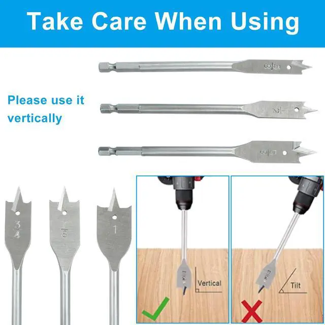 Alt view image 5 of 5 - 6pcs Spade Drill Bits