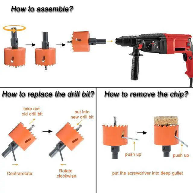 Alt view image 5 of 6 - 2 inch Hole Saw for Wood, Metal, Plastic & Drywall, with Arbor