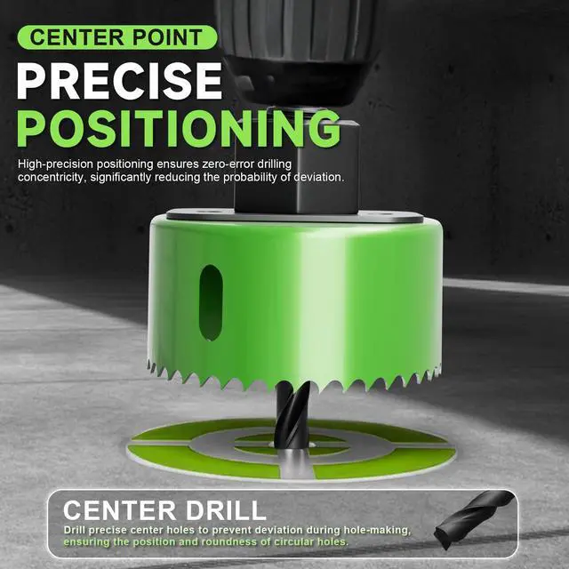 Alt view image 2 of 6 - 9 Piece Hole Saw Set - High Carbon Steel 25-54mm (1" to 2-1/8") Blades for Drywall, Softwood, Plastic, and PVC; Professional Grade with Instant Support