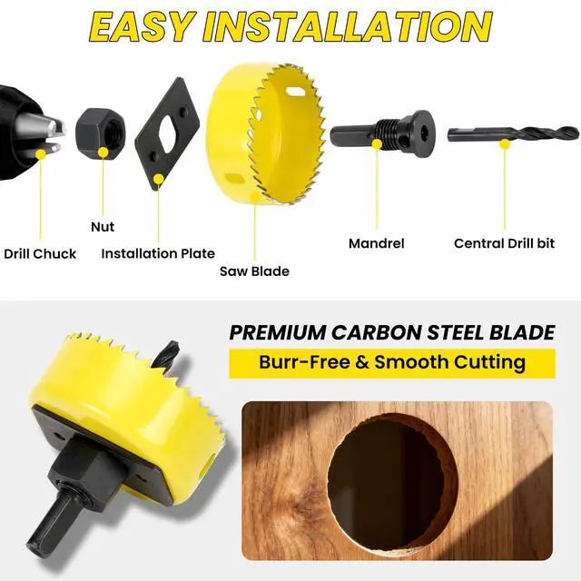 Alt view image 6 of 7 - 6PCS Premium Hole Saw Kit 1-1/4"to 2-1/8" (32-54mm)