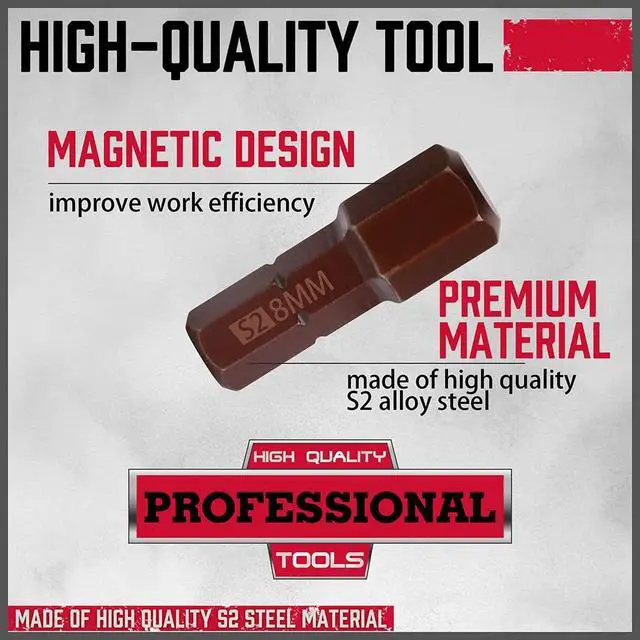 Alt view image 4 of 6 - Premium 25-Piece Allen Key Drill Bit Set - Durable Allen Wrench Bits with Strong Magnetic Tips, SAE & Metric Hex Keys