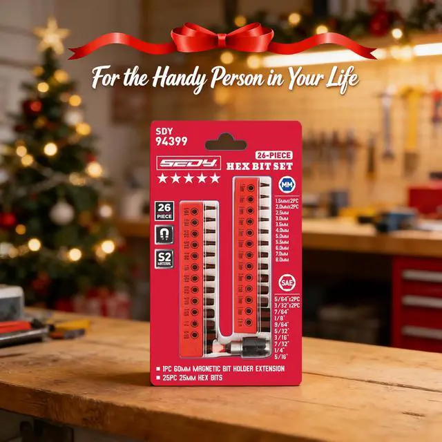 Alt view image 6 of 6 - Premium 25-Piece Allen Key Drill Bit Set - Durable Allen Wrench Bits with Strong Magnetic Tips, SAE & Metric Hex Keys