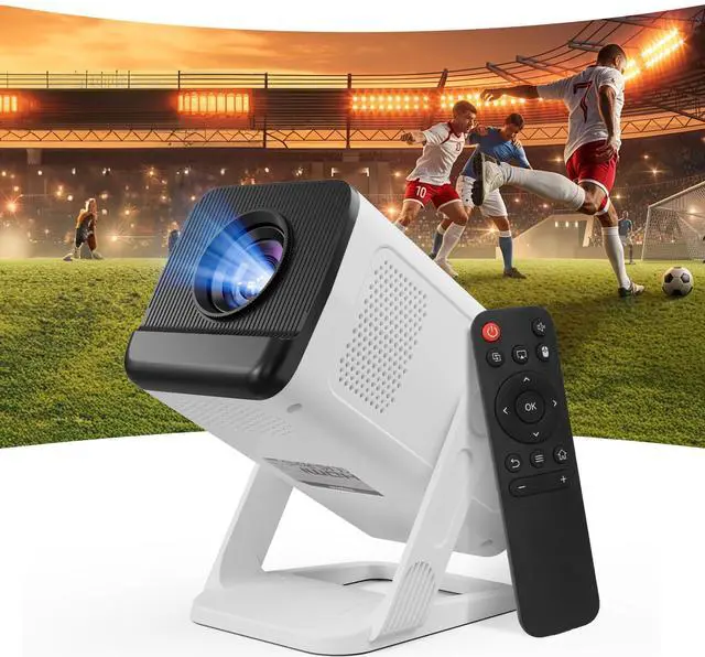 Main image of Mini Projector for Bedroom & Outdoor, Smart Phone Control App, Android 14 Portable Proyector, 1080P with 4K Support, WiFi 6 Bluetooth 5.4, 210°, Auto Keystone, 40-100" Short Throw Movie Projector