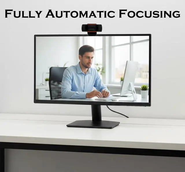 Alt view image 3 of 6 - Webdaraz 1080P HD Autofocus with Stereo Microphone, USB Plug & Play Web Camera for PC/Laptop, Online Classes, Video Calls, Skype, Zoom W01
