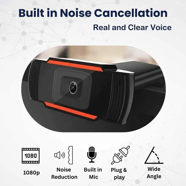 Main image of Webdaraz 1080P HD Autofocus with Stereo Microphone, USB Plug & Play Web Camera for PC/Laptop, Online Classes, Video Calls, Skype, Zoom W01