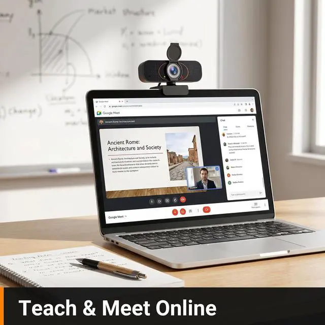 Alt view image 3 of 7 - 1080P USB Webcam for PC with Microphone Privacy Cover & Tripod