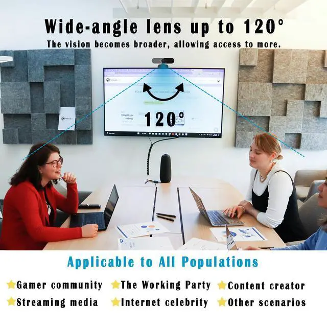 Alt view image 2 of 5 - 1080P Webcam for PC/Laptop, USB Webcam with Microphone, Noise Cancellation, Support Beauty, Plug & Play with Auto Light Correction for Video Calls, Live Streaming Gaming & Online Meeting