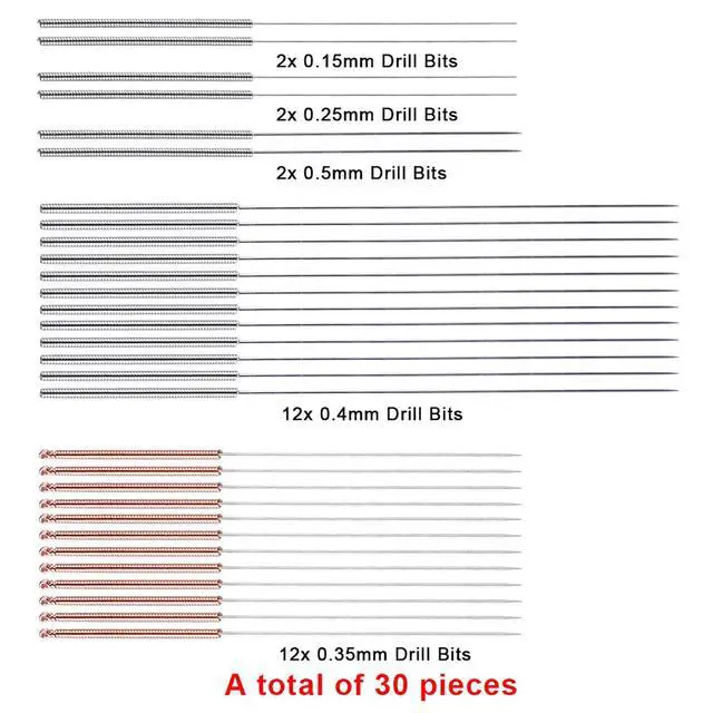 Alt view image 2 of 7 - 33 Pcs 3D Printer Nozzle Cleaning Tools Kit 30 Pcs 0.15mm, 0.25mm, 0.35mm, 0.4mm, 0.5mm Cleaning Needles 2 Pcs Tweezers and 1 Pc Cleaning Cloth