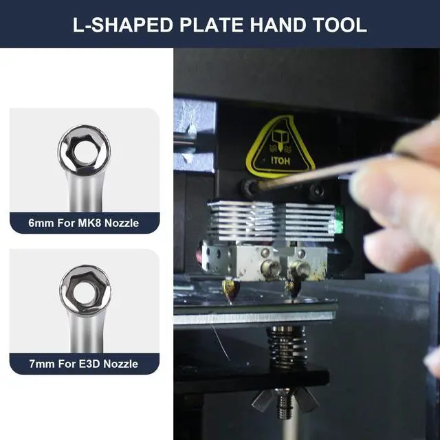 Alt view image 5 of 7 - Complete 26-Piece 3D Printer Nozzle Wrench Maintenance Kit: Includes 20 Cleaning Pins with Storage Box, 2 Tweezers, 2 Copper Wire Brushes, 2 L-Shaped Wrench Tools for Optimal 3D Printing Performance