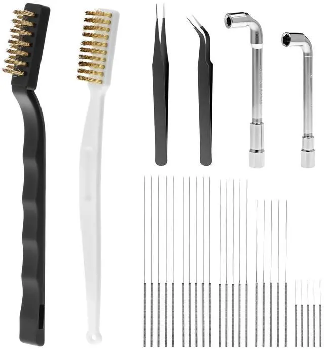 Main image of 26Pcs 3D Printer Nozzle Maintenance Kit - Wrenches, Pins & Brushes