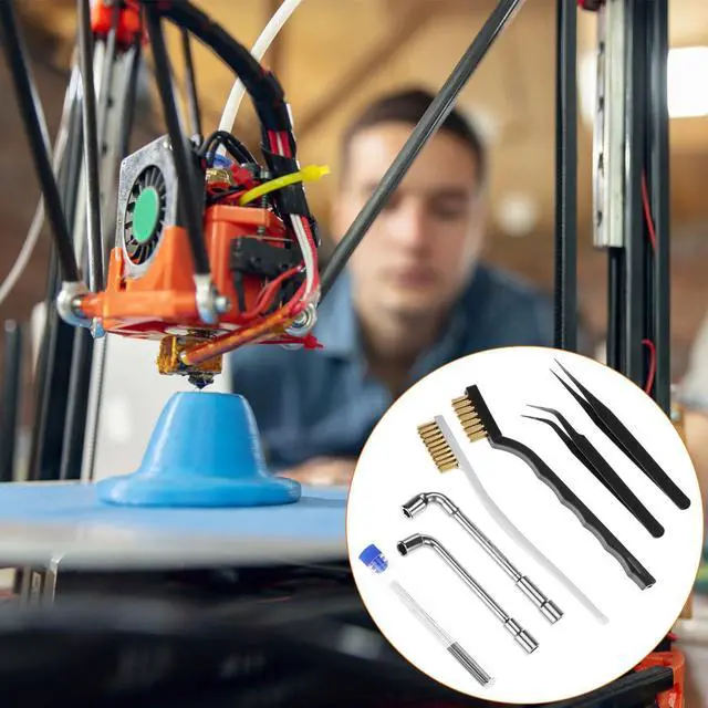 Alt view image 7 of 7 - 26Pcs 3D Printer Nozzle Maintenance Kit - Wrenches, Pins & Brushes