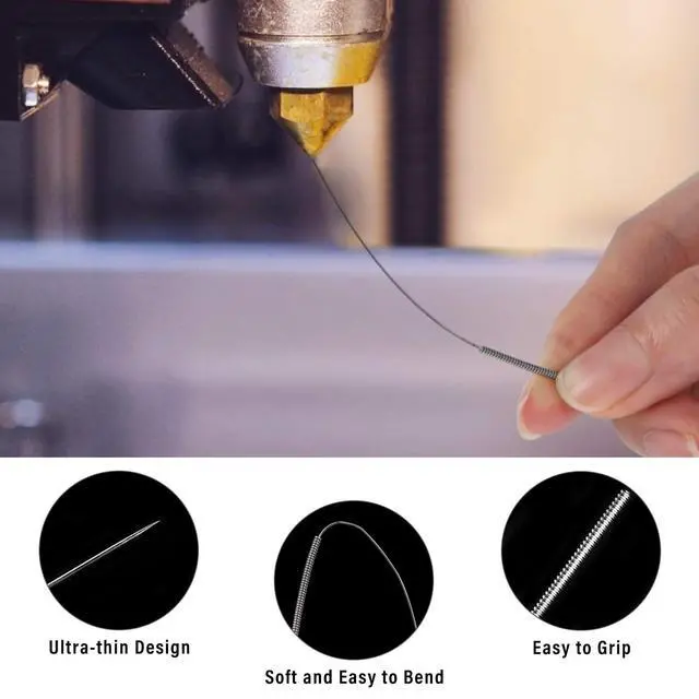 Alt view image 4 of 6 - 3D Printer Nozzle Cleaning Kit 60 Pcs 0.4 mm Nozzle Cleaner 3D Printer, Stainless Steel 3D Printer Nozzle Cleaning Needles Clog Cleaner 3D Printer Accessories