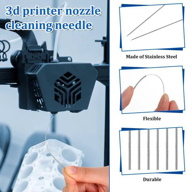 Alt view image 3 of 7 - 10Pcs No Clogger 3D Printer Tools Nozzle Cleaning Kit Needles, Stainless Steel Nozzle Unclogger Welding Tip Cleaner Accessories for Drills, (0.15, 0.2, 0.25, 0.3, 0.35, 0.4, 0.5, 0.6, 0.8, 1.0mm)