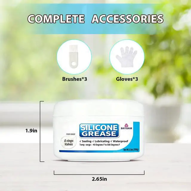 Alt view image 4 of 4 - Silicone Grease for O-Rings and Valves, Food Grade, Sealing, Lubricating, Waterproof, 3.5 oz (Silicone Grease 100g)