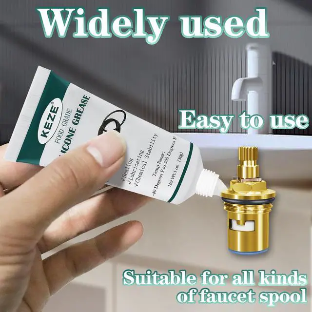 Alt view image 5 of 7 - Silicone Grease Waterproof Food Grade Silicone Sealant Lubricant for Plumbers Valve Faucet O Rings 1 oz 3-Pack