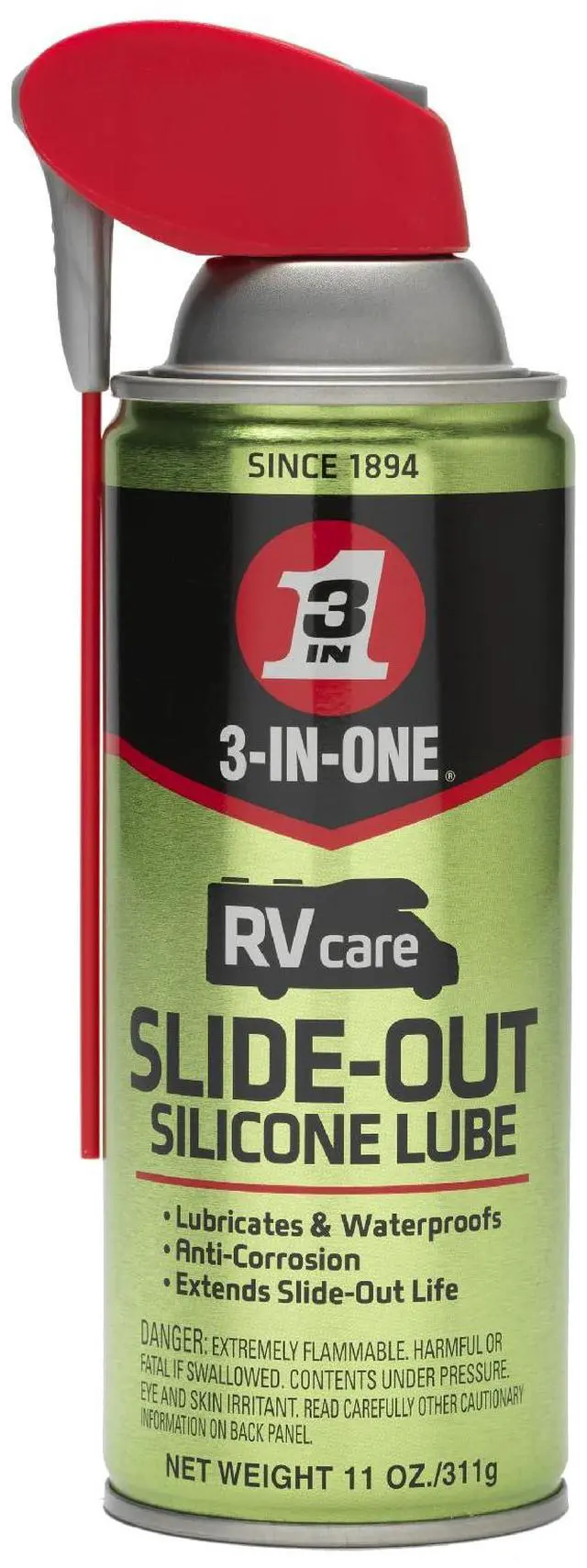 Main image of RVcare Slide-Out Silicone Lube with Smart Straw Sprays 2 Ways, 11 OZ