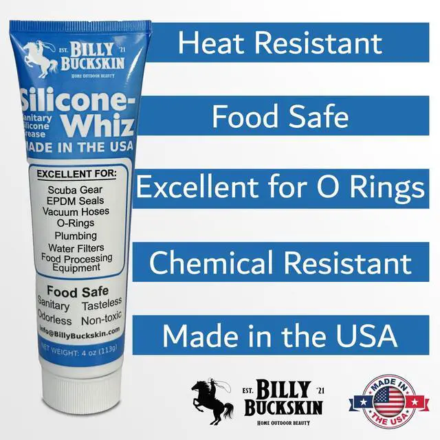 Alt view image 2 of 6 - 1oz Silicone-Whiz Food Grade Silicone Grease for O Rings - Lubricate Gasket, Mixer, Belts, Food Processing Equipment - Waterproof Plumbers Grease for Commercial & Domestic Use