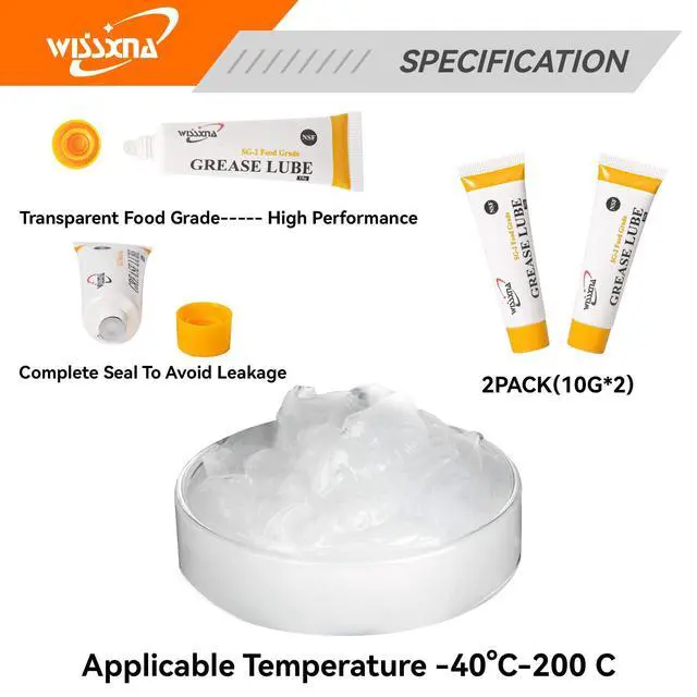 Alt view image 3 of 7 - Silicone Grease, Food Grade Sanitary Lubricant, Machine Lube, Prevent Valves and O-Rings from Sticking, 10 Gram Tube Silicone Grease Combination (2 Tubes)