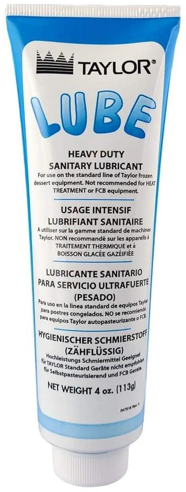 Main image of Taylor Blue Food Grade Lubricant 4oz - Lube for Soft Serve Ice Cream Machine & Frozen Yogurt Machine - NSF H1 Certified Sanitary Lubricant - Heavy Duty Grease for O-Rings by FryOilSaver Co.