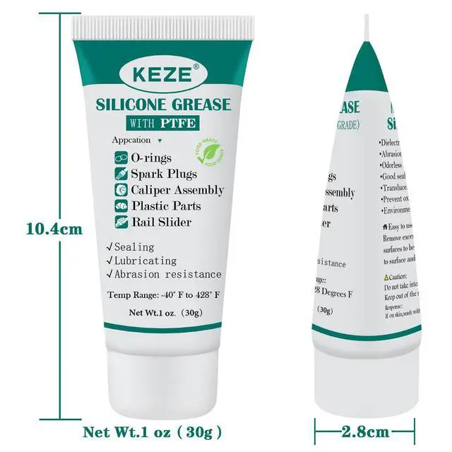 Alt view image 2 of 7 - Silicone Grease Tube PTFE Synthetic Lubricant Sliding Door Grease Automotive Lubrication RV Toilet Seal Lubricant for Plumbing Faucet O Rings Plastic Parts Rubber Seal 1 oz 4-Tube