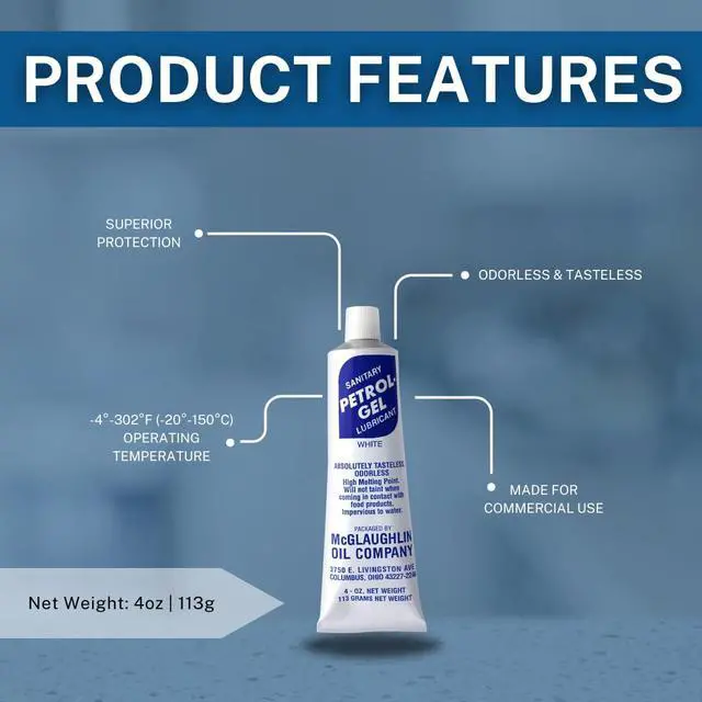 Alt view image 3 of 6 - Gel Food Grade Equipment Lubricant NSF - Premium Mineral Oil for Food Grade Grease Applications, Commercial Multipurpose - Pack of 2