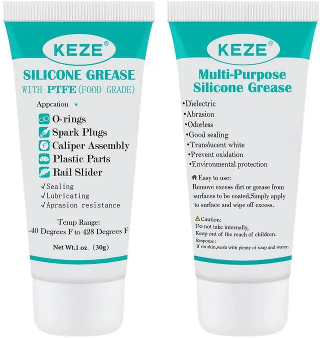 Main image of Silicone Grease Automotive PTFE Lubricant Sliding Glass Door Grease Tube 92003 Lube for Plumbing Faucet O Rings Plastic Parts Water Filter Window Track Rail 1 oz 2-Tube