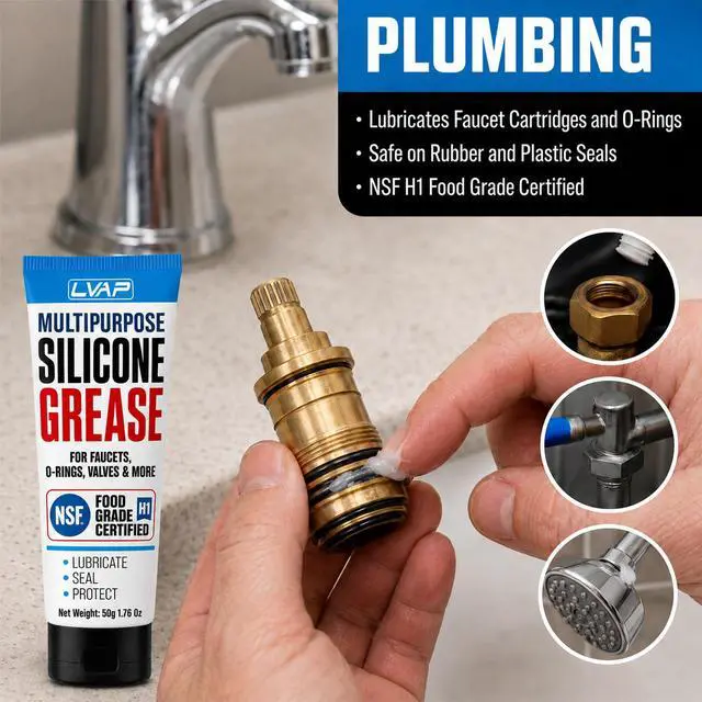 Alt view image 2 of 7 - Food Grade Silicone Grease for O-Rings, Faucets & Plumbing - NSF H1 Waterproof Silicone Lubricant for Pool & Spa, KitchenAid Stand Mixer, RV Seals & Valves - Silicone Paste 50g