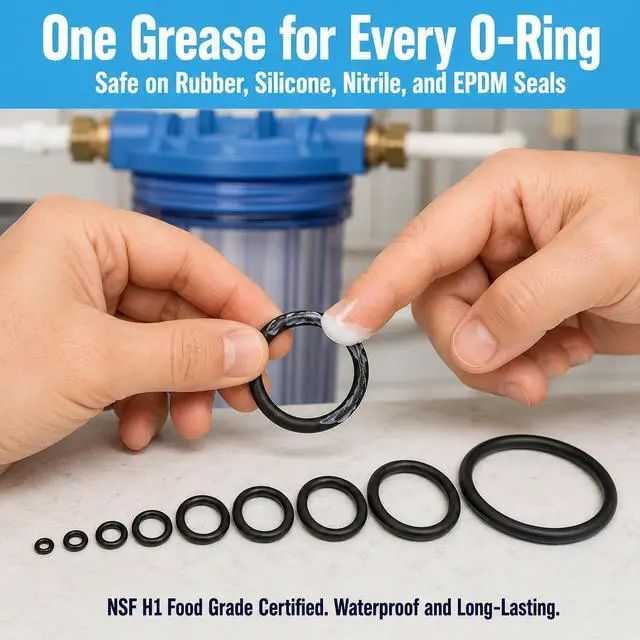 Alt view image 6 of 7 - Food Grade Silicone Grease for O-Rings, Faucets & Plumbing - NSF H1 Waterproof Silicone Lubricant for Pool & Spa, KitchenAid Stand Mixer, RV Seals & Valves - Silicone Paste 50g