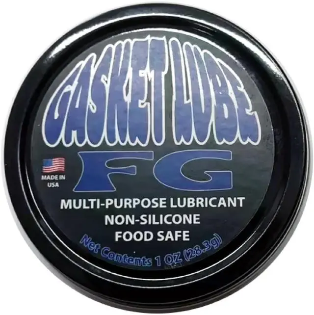 Main image of GasketLube FG Food Grade Non-Silicone Lubricant for O-Rings, Gaskets & Seals | Smooth Gel Sanitary Grease for Beverage, Espresso & Food Equipment 1oz jar
