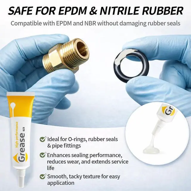 Alt view image 3 of 6 - 2oz Silicone Grease Lubricant for O-Rings, Plumbing, Faucet, Waterproof Multi-Purpose Silicone Grease for Rubber Seals, Gaskets, Water Filter, Pool Equipment, Appliance Maintenance