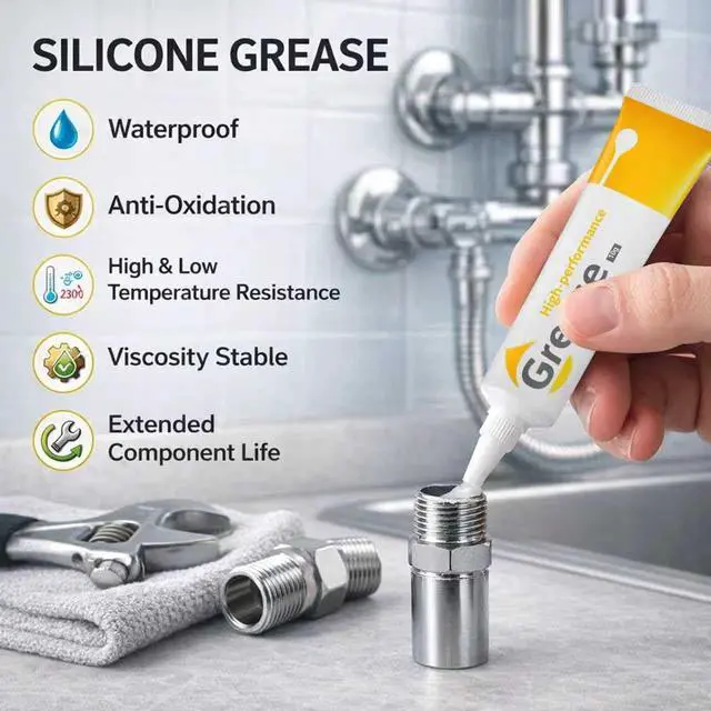 Alt view image 5 of 6 - 2oz Silicone Grease Lubricant for O-Rings, Plumbing, Faucet, Waterproof Multi-Purpose Silicone Grease for Rubber Seals, Gaskets, Water Filter, Pool Equipment, Appliance Maintenance